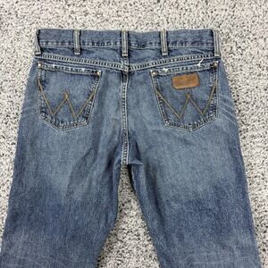Wrangler Jeans Mens 35x34 Retro Relaxed Straight W Pockets Blue Denim Western